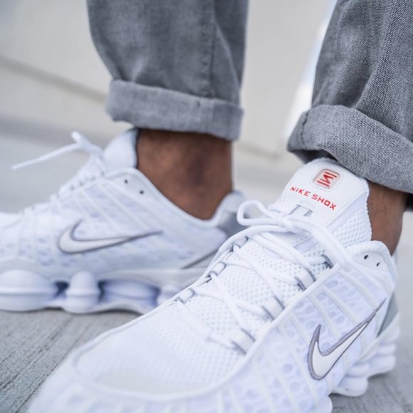 Nike Shox TL Casual Shoes Total White Silver Run - Picture 2 of 10